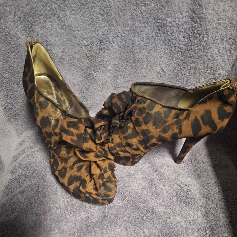 Nine West Brown Leopard Print Heels